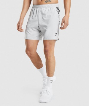 Pánské Kraťasy Gymshark Sport Stripe 7" Světle Šedé | 85746-BDWS