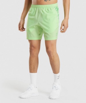 Pánské Kraťasy Gymshark Sport Stripe 7" Zelene | 50968-FJRI
