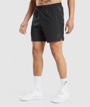 Pánské Kraťasy Gymshark Sport Stripe 7" Černé | 23765-PUOS