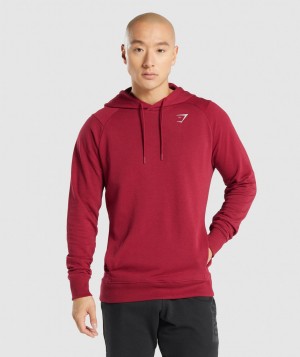 Pánské Mikina s Kapucí Gymshark Bold Vínové | 73065-OMEU
