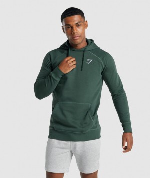 Pánské Mikina s Kapucí Gymshark Crest Tmavě Zelene | 37596-IVFC