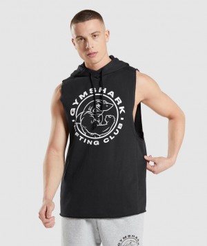 Pánské Mikina s Kapucí Gymshark Legacy Arm Černé | 60394-QHXJ