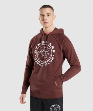 Pánské Mikina s Kapucí Gymshark Legacy Růžové Hnědé | 82397-ZAJQ