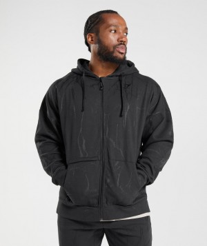 Pánské Mikina s Kapucí Gymshark Power Zip Černé | 67089-CINZ
