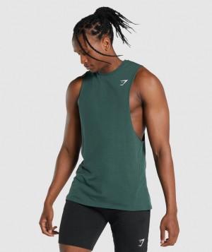 Pánské Pokles Gymshark Critical 2.0 Arm Tmavě Zelene | 37819-HLPR