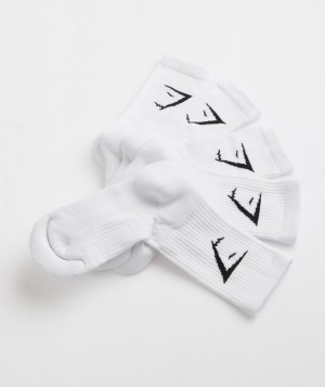 Pánské Ponožky Gymshark Crew 5pk Bílé | 82715-GUEA