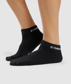 Pánské Ponožky Gymshark Jacquard Quarter 3pk Černé | 93215-ITCL