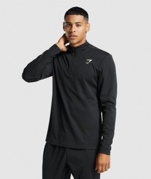 Pánské Pulovr Gymshark Arrival 1/4 Zip Černé | 76201-YMBX