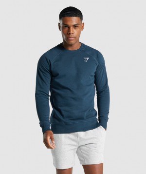Pánské Pulovr Gymshark Crest Sweatshirt Tmavě Blankyt | 35679-PHFY