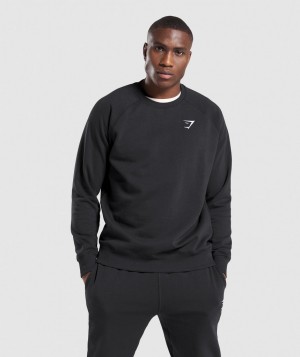 Pánské Pulovr Gymshark Crest Sweatshirt Černé | 41208-SIRO