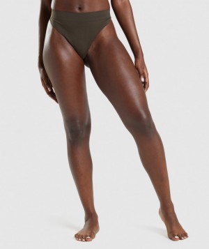 Pánské Spodní Prádlo Gymshark Seamless High Rise Thong Hnědé | 16572-XKOL