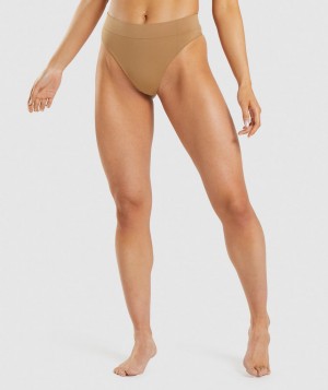 Pánské Spodní Prádlo Gymshark Seamless High Rise Thong Světle Hnědé | 67085-MHYC