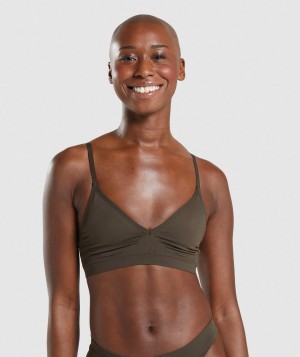 Pánské Spodní Prádlo Gymshark Seamless Low Neck Bralette Hnědé | 38079-UNZJ