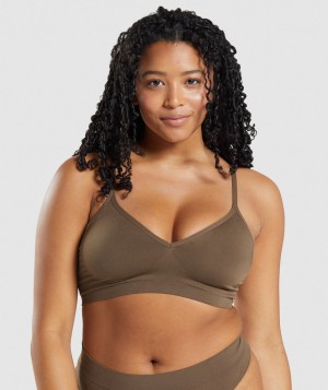 Pánské Spodní Prádlo Gymshark Seamless Low Neck Bralette Hnědé | 10923-JXCH