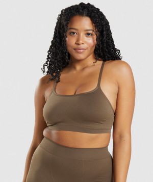 Pánské Spodní Prádlo Gymshark Seamless Scoop Neck Bralette Hnědé | 14527-VNRM