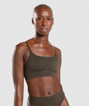 Pánské Spodní Prádlo Gymshark Seamless Scoop Neck Bralette Hnědé | 12508-AJYL