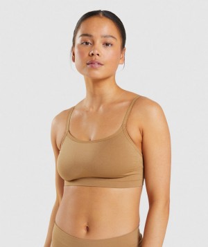 Pánské Spodní Prádlo Gymshark Seamless Scoop Neck Bralette Světle Hnědé | 71926-XLHW