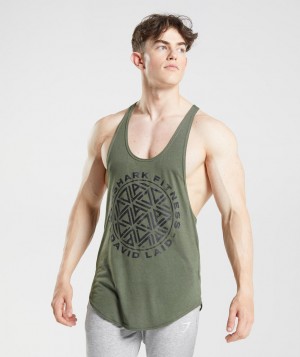 Pánské Stringer Gymshark GS x David Laid Olivy Zelené | 29518-MKTP
