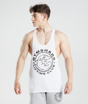 Pánské Stringer Gymshark Legacy Bílé | 09456-SRDI