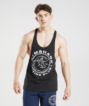 Pánské Stringer Gymshark Legacy Černé | 96107-NZSB