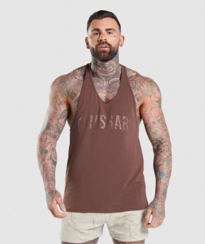Pánské Stringer Gymshark Power Růžové Hnědé | 89603-ANDG