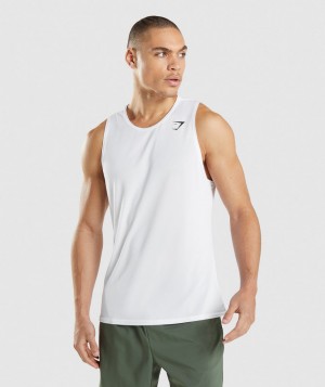 Pánské Tílko Gymshark Arrival Bílé | 76945-YCVQ
