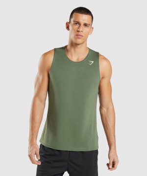 Pánské Tílko Gymshark Arrival Olivy Zelené | 96204-YVQH