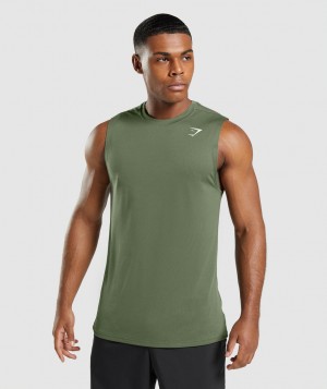 Pánské Tílko Gymshark Arrival Sleeveless Olivy Zelené | 41895-PDTI