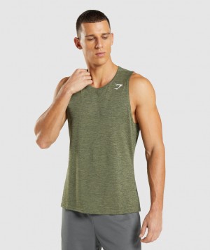 Pánské Tílko Gymshark Arrival Slim Marl Olivy Zelené Olivy Zelené | 95178-RHKG