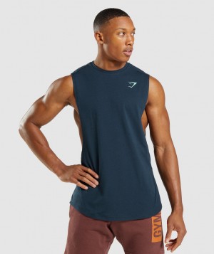 Pánské Tílko Gymshark Bold Arm Tmavě Blankyt | 39712-MQBP