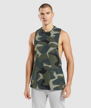 Pánské Tílko Gymshark Critical Arm Zelene | 76502-QLPJ