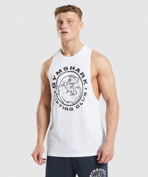 Pánské Tílko Gymshark Legacy Arm Bílé | 15079-MOYZ