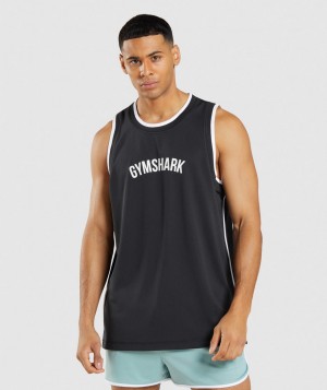 Pánské Tílko Gymshark Recess Basketball Černé Bílé | 27165-SQFD
