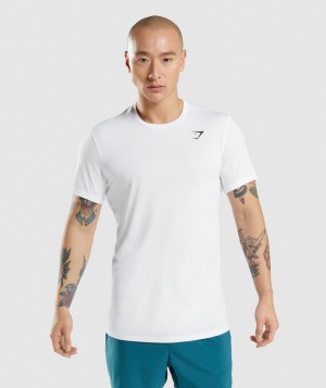 Pánské Tričko Gymshark Arrival Bílé | 58690-IZXO