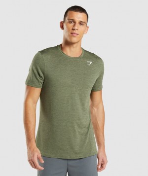 Pánské Tričko Gymshark Arrival Marl Olivy Zelené Olivy Zelené | 18697-ALXE