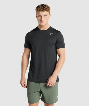 Pánské Tričko Gymshark Arrival Marl Černé | 09645-IEZJ