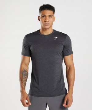 Pánské Tričko Gymshark Arrival Marl Černé Černé Šedé | 04671-CKOB