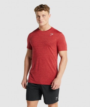 Pánské Tričko Gymshark Arrival Marl Červené | 76581-UQRJ
