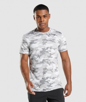 Pánské Tričko Gymshark Arrival Světle Šedé Maskáčové | 19305-LYOM