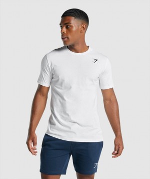 Pánské Tričko Gymshark Crest Bílé | 98653-QUON