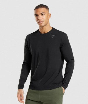Pánské Tričko Gymshark Crest Černé | 84965-CQHG