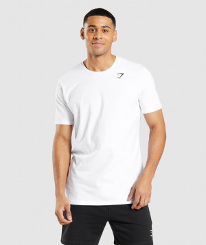 Pánské Tričko Gymshark Essential Bílé | 27364-FYAT