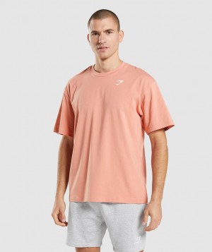 Pánské Tričko Gymshark Essential Oversized Růžové | 36194-KJZF