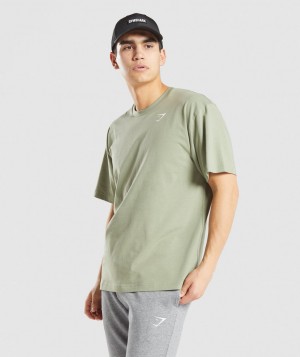 Pánské Tričko Gymshark Essential Oversized Světle Zelene | 70159-AJFV