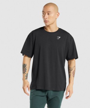 Pánské Tričko Gymshark Essential Oversized Černé | 34520-CVYM