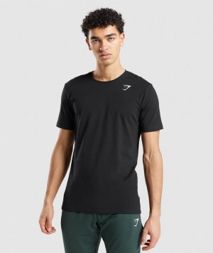 Pánské Tričko Gymshark Essential Černé | 62738-IDKA
