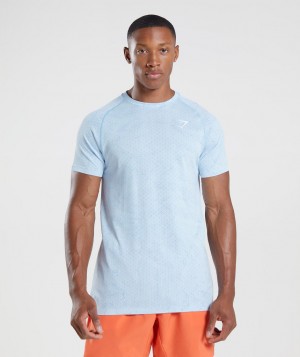 Pánské Tričko Gymshark Geo Seamless Bílé Blankyt | 18073-UXSJ