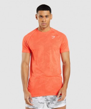 Pánské Tričko Gymshark Geo Seamless Oranžové Oranžové | 12095-XIWL