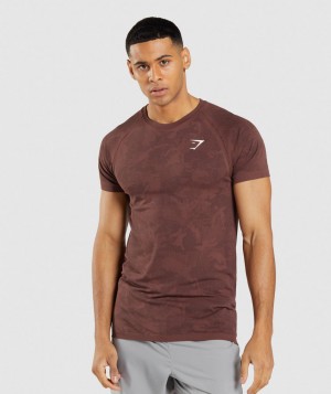 Pánské Tričko Gymshark Geo Seamless Růžové Hnědé Černé | 43650-BMOW