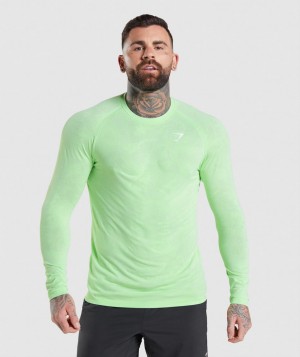 Pánské Tričko Gymshark Geo Seamless Zelene Bílé | 39475-NRYX
